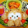 朋愛t's cooksnap of when they made 動物♬おさるさん♡キャラ弁.