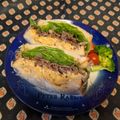 龍青空ママ's cooksnap of when they made ビーフ＆玉子焼き、レタスサンド.