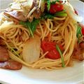 xowha's cooksnap of when they made トマトと水菜の和風ペペロンチーノ.
