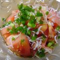かき氷's cooksnap of when they made トマトとおじゃこのポン酢がけ.