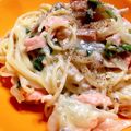 ぽんずさん。's cooksnap of when they made 鮭とほうれん草のクリームパスタ♪♪.