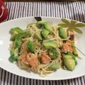tonarinoto's cooksnap of when they made サーモンとアボカドのクリームスパゲティ♡.