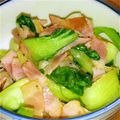 kaachannnn's cooksnap of when they made ３分でできるベーコンとチンゲンサイ炒め.