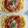 Lake☆Erie's cooksnap of when they made レンジで簡単♪ ミートソースパスタ弁当.