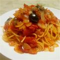 ままゆ。's cooksnap of when they made プッタネスカ★保存食で簡単トマトパスタ.