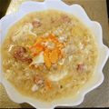 おひとりさま2013's cooksnap of when they made 便秘対策に！押麦のカルボナーラリゾット風.