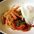 ネコたぬき's cooksnap of when they made ♪失敗しないナポリタン♥目玉焼きつき♪.