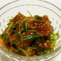 まかてぃん's cooksnap of when they made ハマチの刺身の胡麻ラー油和え.