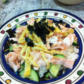Champbell's cooksnap of when they made おいしい！焼き鮭と、きゅうりのちらし寿司.