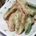 Ryukyu☆よめ's cooksnap of when they made きゅうりとかまぼこの岩のりマヨ和え.