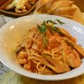 桃屋誰's cooksnap of when they made 海老とアスパラのトマトクリームパスタ☆.