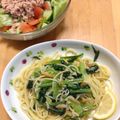 kkaya's cooksnap of when they made 小松菜としらすのスパゲッティ.