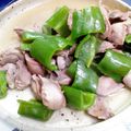 むぴょこぴょこん's cooksnap of when they made ＊５分でおつまみ*＊砂ずりのピーマン炒め.