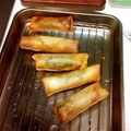 kurippu＠'s cooksnap of when they made チーズソーセージ春巻き☆粒マスタード風味.