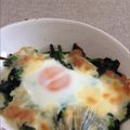 ゆりゆりゆーり's cooksnap of when they made 糖質制限 ほうれん草と落とし卵のグラタン.
