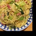 mi1116's cooksnap of when they made チンゲン菜とベーコンの和風パスタ♡.