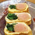 ちゃんねるゆみ's cooksnap of when they made 明太子とほうれん草の卵焼き.