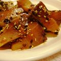 mmameco's cooksnap of when they made ハマチの刺身の胡麻ラー油和え.