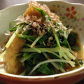 りきワン's cooksnap of when they made 電子レンジで★水菜と揚げの煮びたし.