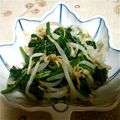 meychan's cooksnap of when they made 付け合わせに！もやしとほうれん草和え物.
