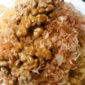 季節外れ's cooksnap of when they made 納豆としめじのかつお風味和風パスタ.