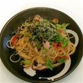 Sayariel's cooksnap of when they made たっぷり野菜パスタ☆野沢菜ちりめん乗せ.