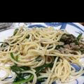 ももんご堂's cooksnap of when they made 塩麹であっさり挽き肉ニラパスタ.