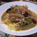 ゆうジュニア's cooksnap of when they made ピリ辛　☆ナスのあんかけ焼きそば☆.