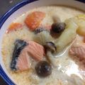 わんにゃん花畑's cooksnap of when they made 温かい☆鮭のミルクスープ！激うまっ.