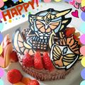 星たん宙たん旭たん☆'s cooksnap of when they made 仮面ライダー凱武！ガイムキャラデコケーキ.