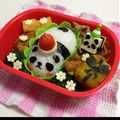 向日葵♡桜's cooksnap of when they made キャラ弁 チーズで四角いパンダ.