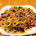 ゆーやんやん's cooksnap of when they made 絶品！しば漬けとしらすと野沢菜の和風スパ.