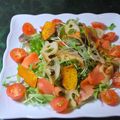 mielle's cooksnap of when they made ♪サーモン＆カリッと素揚げ野菜のサラダ♪.