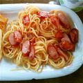 くーーーーちゃん's cooksnap of when they made ウインナーとネギの焦がし醤油パスタ.