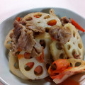 いせご's cooksnap of when they made ♥蓮根と豚小間と人参の甘辛炒め♥.