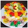 ゆうこりぬ's cooksnap of when they made 誕生日に♪デコレーションケーキ☆彡.