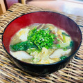 料理男子部's cooksnap of when they made 椎茸とほうれん草と卵のお味噌汁.