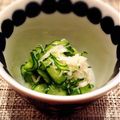 wako709z's cooksnap of when they made 胡瓜とホタテ貝柱缶で酢の物☆.