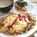 いぶ姉's cooksnap of when they made 卵１個ＤＥ半熟チーズオムライス.