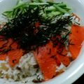 単！！'s cooksnap of when they made 市販の素で豪華に♥サーモンのちらし寿司.