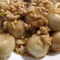 maroooo's cooksnap of when they made 里芋としめじの鶏そぼろ煮.