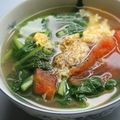 勇気凛りん岸田夕子's cooksnap of when they made トマトと水菜のさっぱりスープ.
