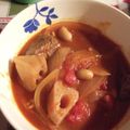 カバゴン's cooksnap of when they made 蓮根と牛肉の洋風トマト煮込み.