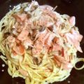 sachiko824's cooksnap of when they made サーモンときのこのクリームパスタ.