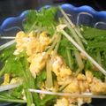 maruru-nn's cooksnap of when they made 水菜と卵の（ゴマ×ゴマ）サラダ.