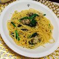 まりんごっこ's cooksnap of when they made 牡蠣と春菊のペペロンチーノ風パスタ.