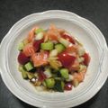 あさしし's cooksnap of when they made サーモンマリネ★コロコロ野菜和え.