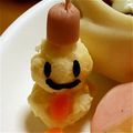 なっちゃん。。's cooksnap of when they made 簡単クリスマスメニュ～雪だるまサラダ♪.