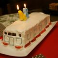 bunchousan's cooksnap of when they made ☆電車☆の誕生日ケーキ.