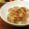 mika0606's cooksnap of when they made 一人暮らし女子のねぎ塩豚丼♥♡.